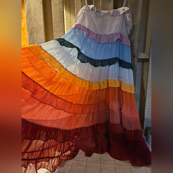 Storia Rainbow Dress size large - Picture 5 of 12